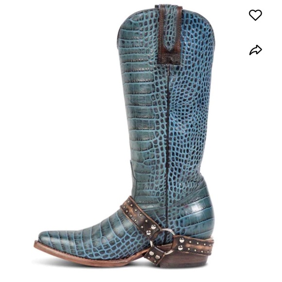 NWT Freebird Lusitano Boots in Turquoise Croc - Picture 4 of 9
